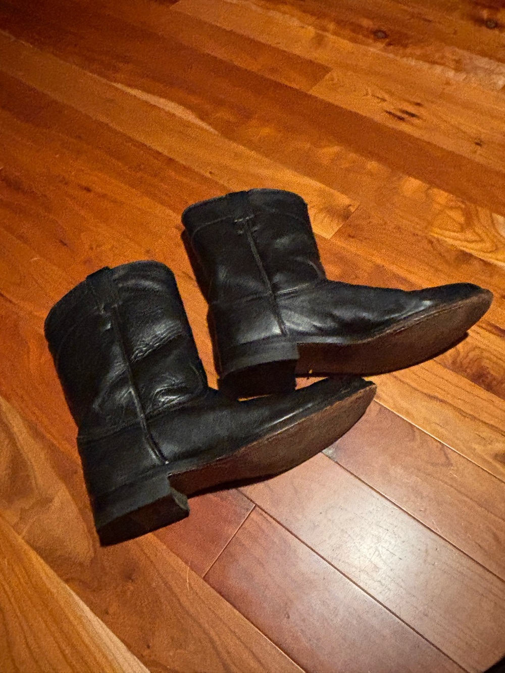 Men's Justin 3133 Black Leather Mid-Calf Roper Boots